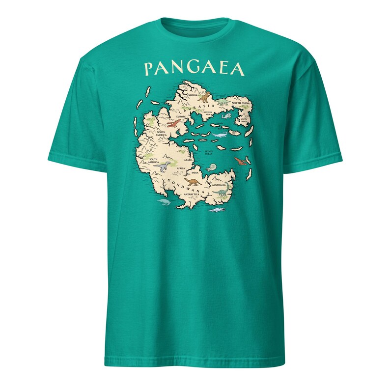 Koszulka z mapą świata Pangea, prezent dla archeologa Pangea, koszulka z globalnym ociepleniem i geologią Jade Dome