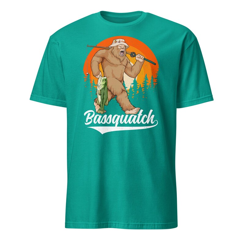 Bass Bigfoot Shirt Funny Fishing Sasquatch Shirt Bassquatch Monster Hunter Cryptid Gift Jade Dome