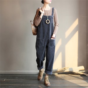 Wide Leg Corduroy Overalls for Women/casual Jumpsuit/winter - Etsy