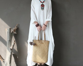 Casual Cotton Linen Spring and Summer Long Dresses For Women Gift