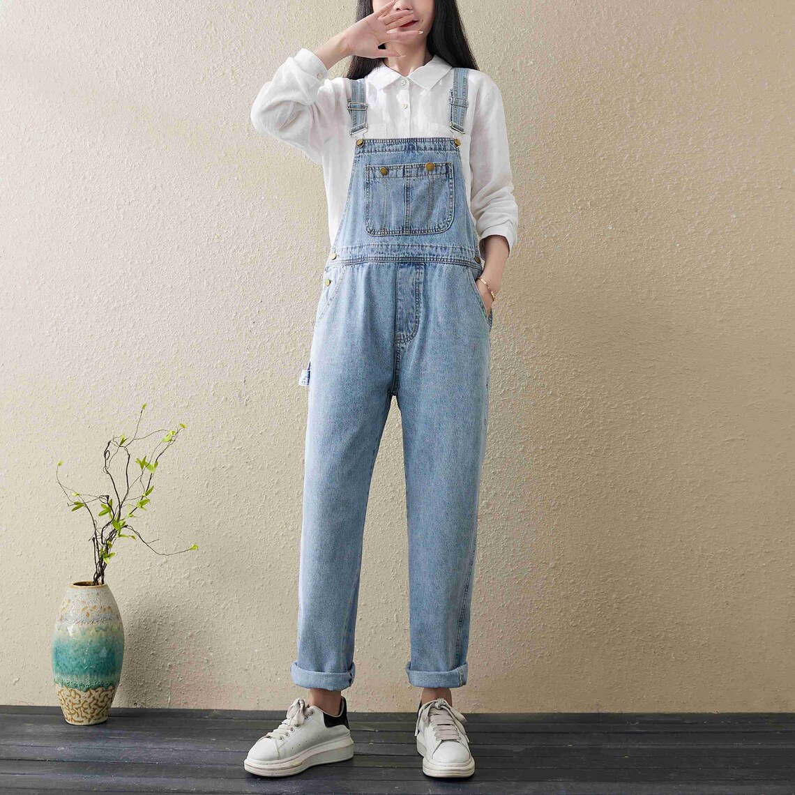 Soft Denim Overalls