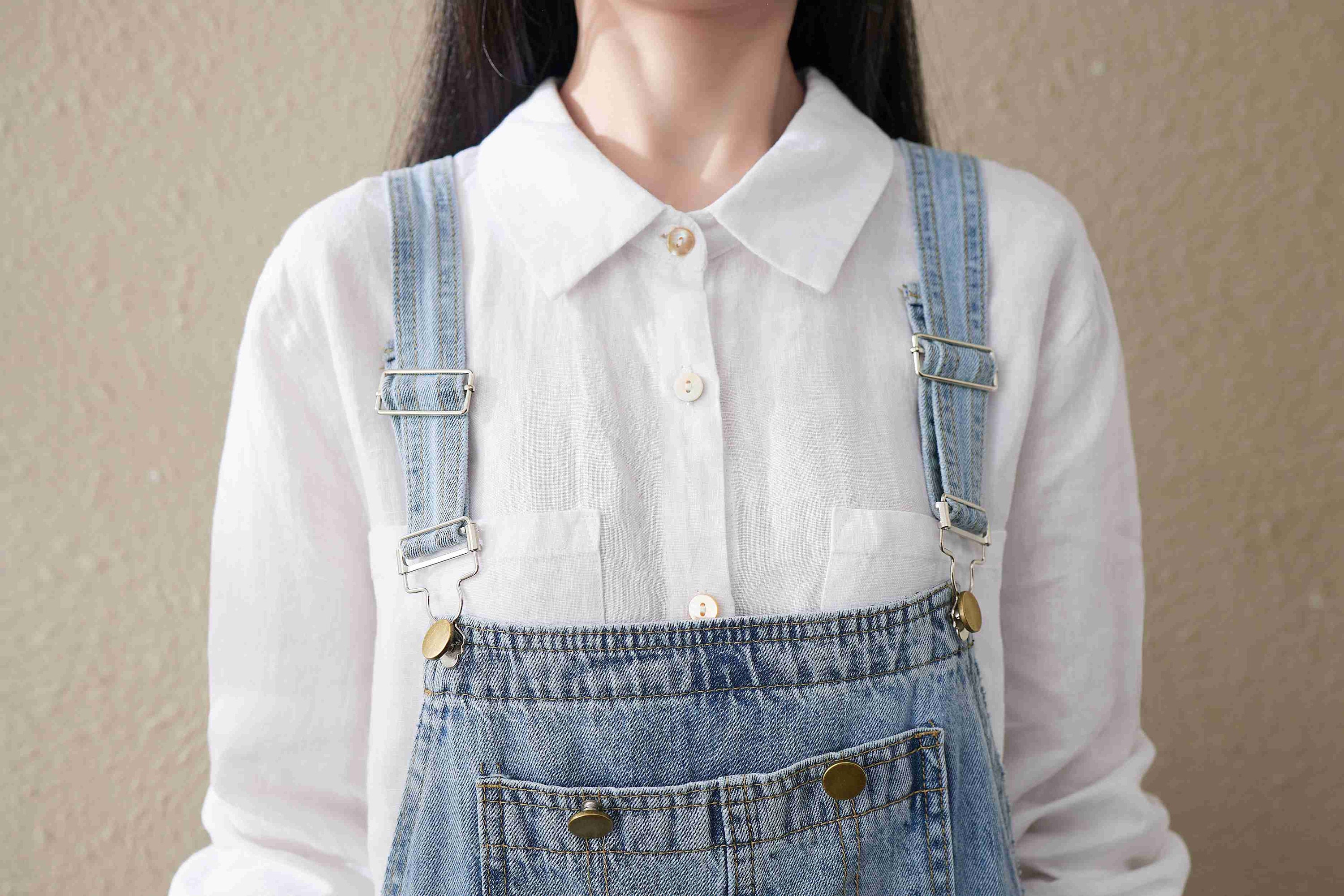 Soft Denim Overalls Light Blue Jumpsuit With Pocket Adjust Etsy