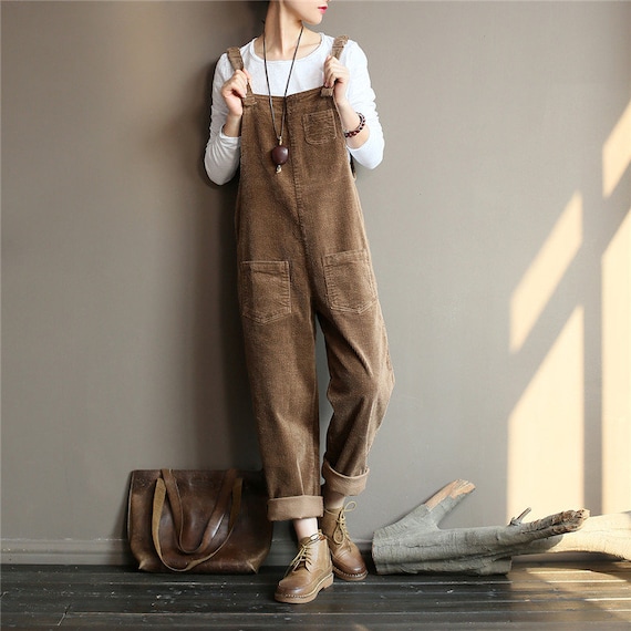 Wide Leg Corduroy Overalls For Women/Casual Jumpsuit/Winter | Etsy