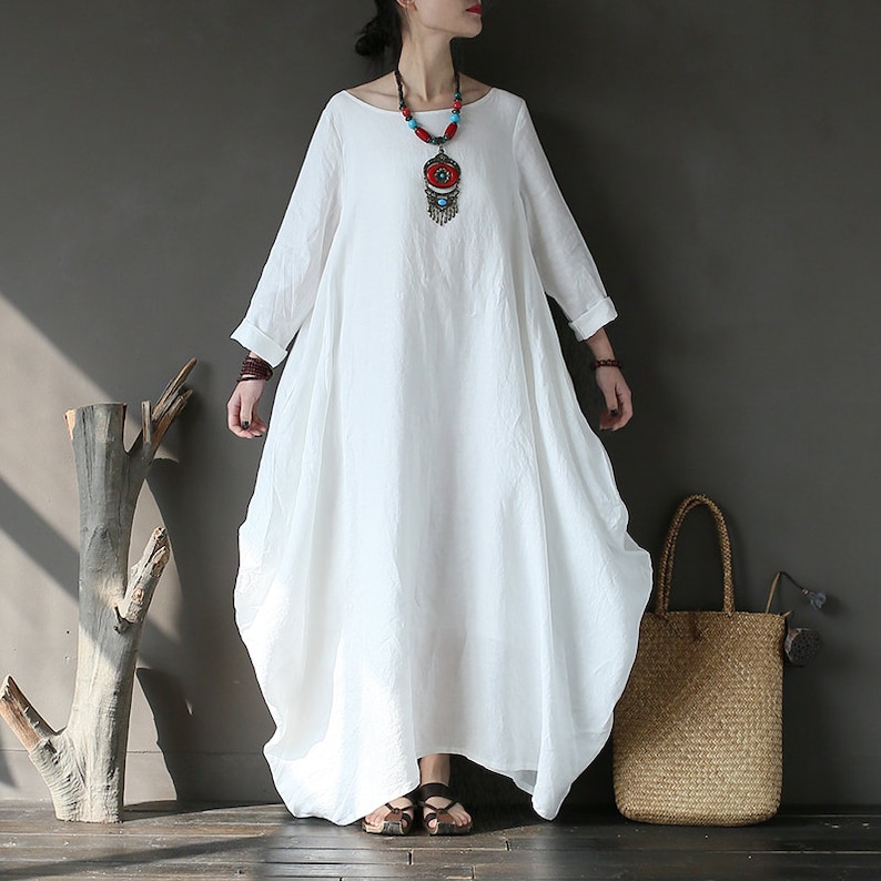Spring Casual Cotton Long Dresses For Women main image 1