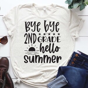 Hej då andra klass hej sommar svg, andra klass sommar svg, sommar klippfiler, Tillbaka till skolan svg, skola cricut
