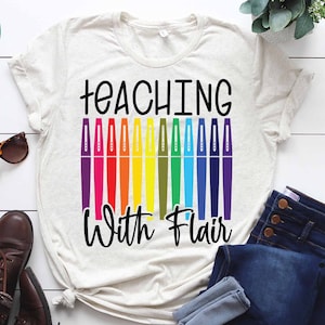 Teaching With Flair Svg, funny teacher svg, teacher svg, teacher shirt svg, kindergarten teacher svg, cool teacher svg, teacher life svg