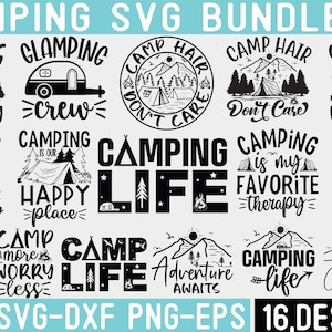 Camping svg bundle, Camping t shirt bundle, voyage en famille svg, aventure en plein air svg, t shirt d’aventure svg, happy camping svg, camp life svg,