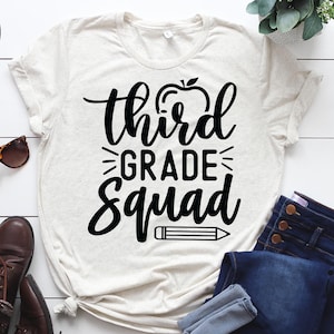 Third grade squad svg, Back to school svg, Teacher t shirt svg, cut files.