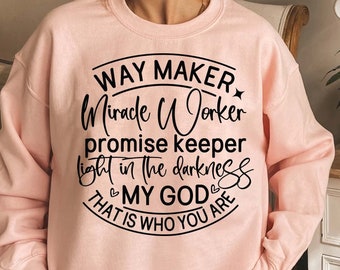 Way maker miracle worker svg, Christian t-shirt Svg, Religious Svg, Faith t shirt Svg, Jesus Svg, Bible Verse, Faith Svg, Digital files