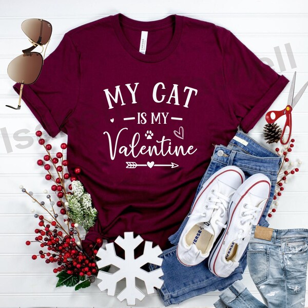 My cat is my Valentine, Cat lover T shirt, Cat quote, Funny valentine, Pet quote, Cut files, Commercial use, Cricut, Holiday svg