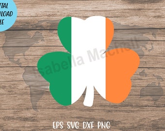 3 Leaf Clover Irish Flag Svg, Irish Flag,3 Leaf Clover T shirt, Shamrock Shirt, Patrick's Day Svg, Patrick's Day Cricut, Cut files.