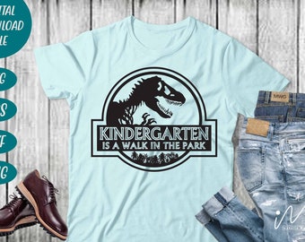 Kindergarten is a Walk in the Park T-shirt Svg, Kindergarten Teacher Svg, Cool Teacher T-shirt svg, Cut files, Funny Teacher Svg