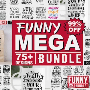 Rolig Svg MEGA-paket, Sarkastisk MEGA-paket, Roliga citatpaket, Sarkasm Svg, Rolig presenttröja svg, Sassy Svg, Muggdesignpaket