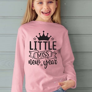 Little miss new year svg, new year svg, new year T shirt, Baby t shirt, Girls t shirt, New Year Baby svg, cut files, svg image 1