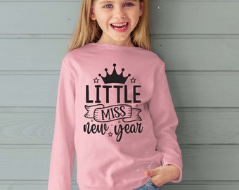 Little miss new year svg, new year svg, new year T shirt, Baby t shirt, Girls t shirt, New Year Baby svg, cut files, svg