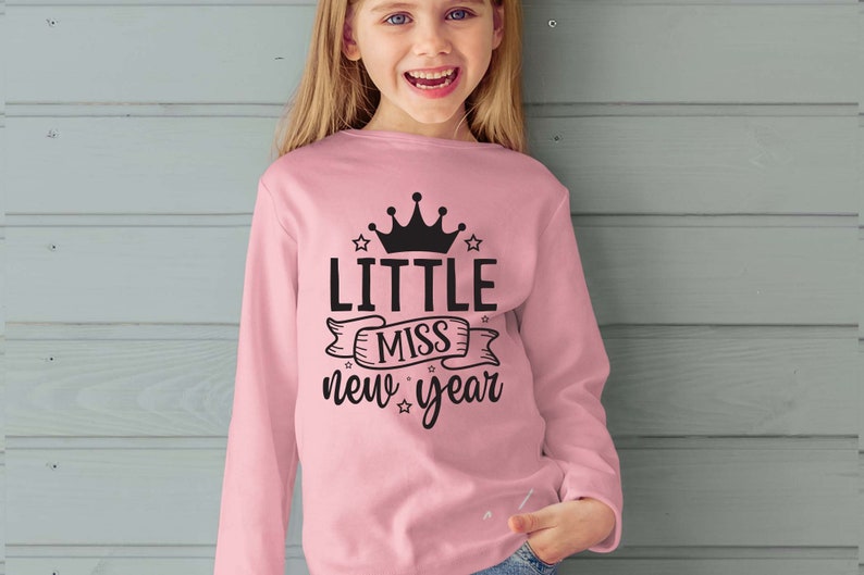 Little miss new year svg, new year svg, new year T shirt, Baby t shirt, Girls t shirt, New Year Baby svg, cut files, svg image 1