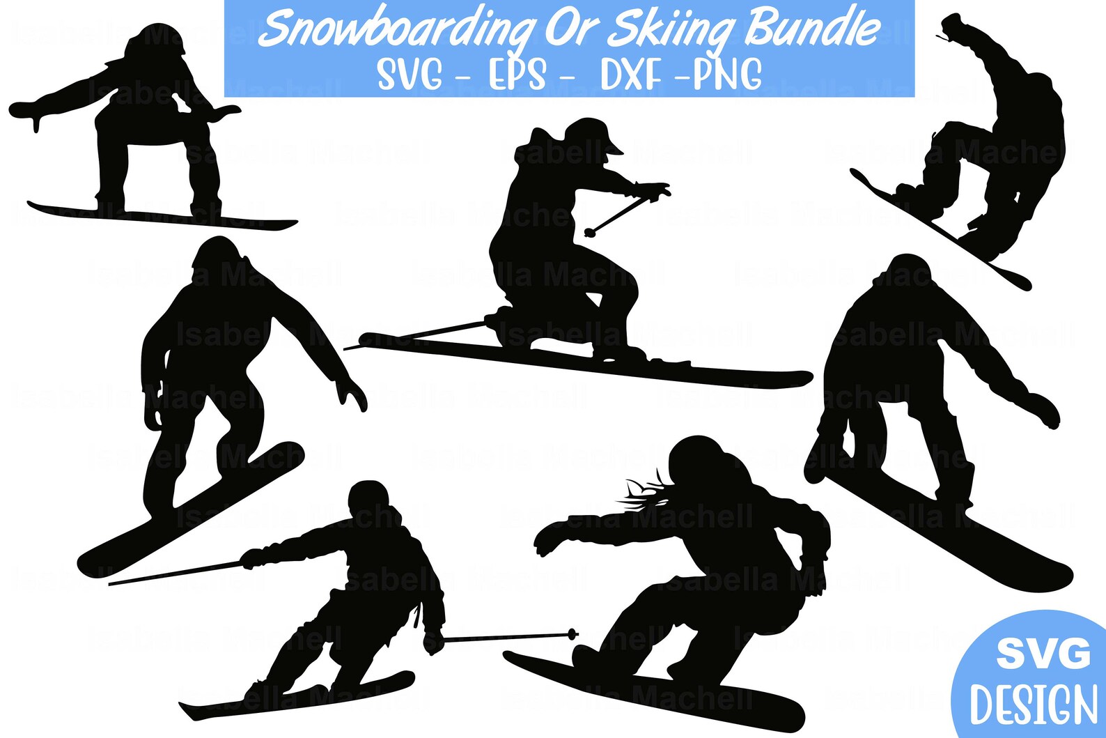 Snowboarding Svg Bundle Skiing Cut Files Skiing and Etsy UK
