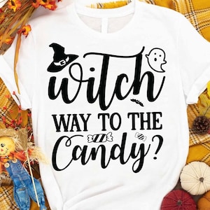 Quel chemin vers le bonbon Svg, Funny Halloween T-shirt svg, T-shirt Halloween Day, Happy Halloween svg, Batty Svg, Pumpkin svg, Holiday Cricut