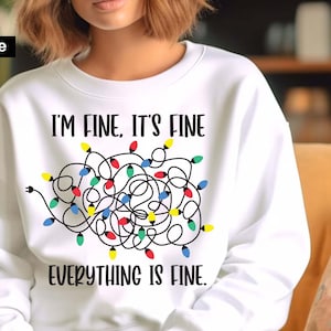 I'm Fine It's Fine Everything is Fine svg, Tangled Christmas lights svg, Christmas light svg, Merry Christmas svg, Christmas Holiday