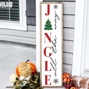 Jingle all the way porch svg, Christmas porch sign svg, Home decor svg, Christmas holiday porch sign