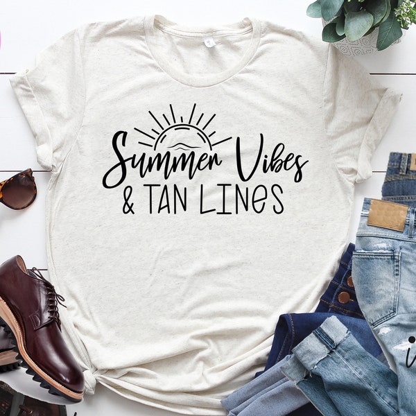 Summer vibes & tan lines svg - Summer clothing svg  - T shirt svg - cut files - commercial use