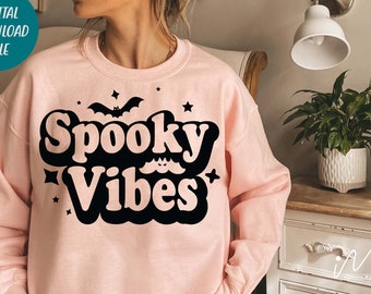 Spooky vibes svg, Spooky vibes t shirt, Spooky sweet shirt, Spooky Season Svg, Funny Halloween svg,Halloween gift shirt, Halloween cricut