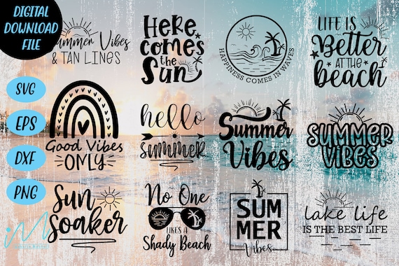 Summer Svg Bundle - Beach Svg Bundle - Summer T-shirt - Beach T-shirt svg - Best summer quote svg - Cricut - Commercial use - Women clothing