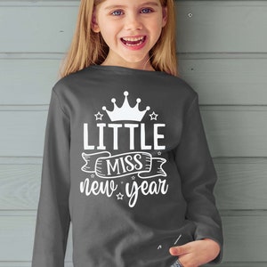 Little miss new year svg, new year svg, new year T shirt, Baby t shirt, Girls t shirt, New Year Baby svg, cut files, svg image 3