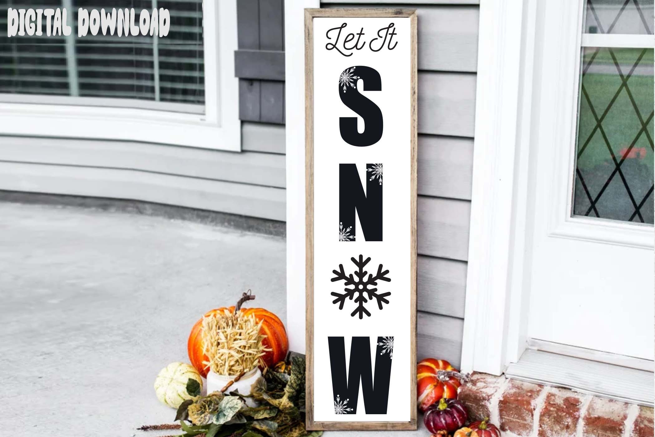 Winter Porch Sign Svg Bundle, Christmas Sign Svg, Let It Snow Svg ...