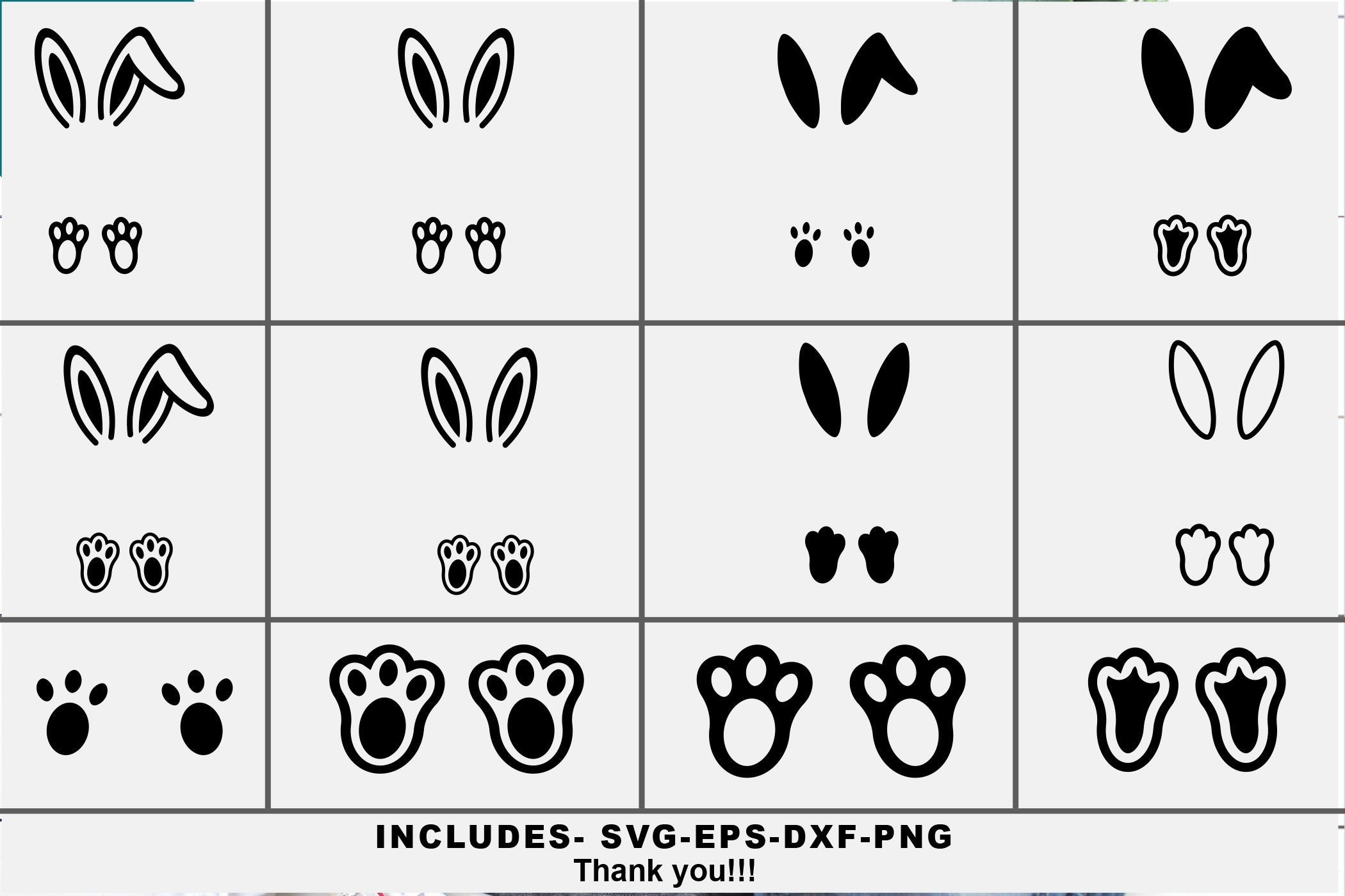 Bunny Svg Bundle Bunny Feet Ear Svg Bundle Easter Bunny Svg Etsy