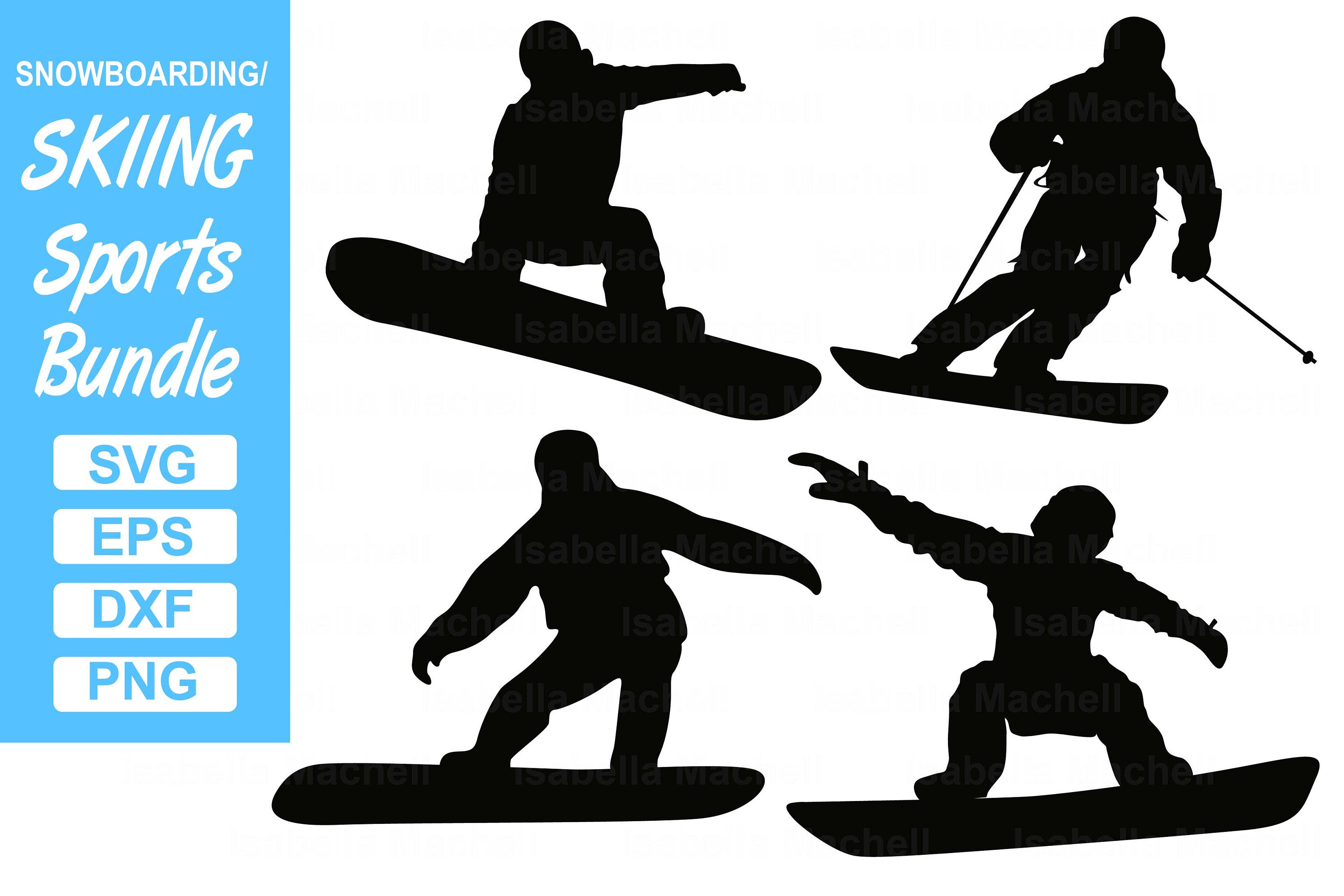 Skiing Svg Bundle Snowboarding Svg Skiing Cut Files Skiing Etsy