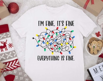 I'm Fine It's Fine Everything is Fine svg, Tangled Christmas lights svg, Christmas light svg, Merry Christmas svg, Christmas Holiday