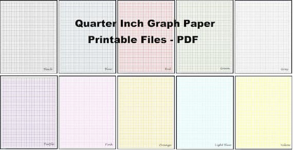 1/4 Inch Graph Paper Printable Color Graph Pages Download | Etsy