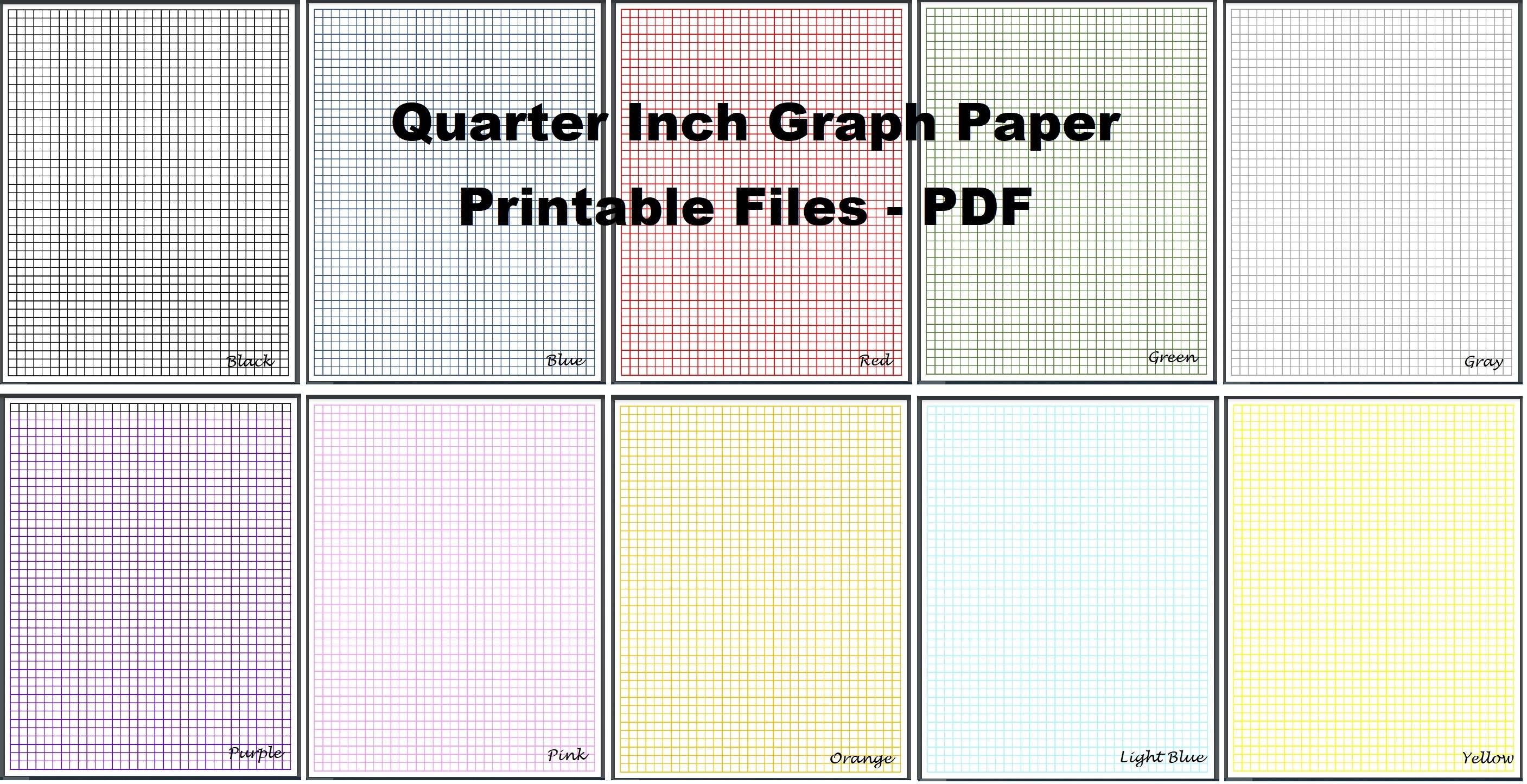 1/4 Inch Graph Paper Printable Color Graph Pages Download - Etsy