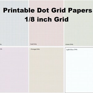 1/8 Inch Dot Grid Printable, Color Dot Grid Pages, Download PDF Files ...