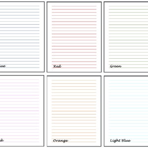 1/2 Inch Lined Paper Printable Color Lined Pages Download - Etsy