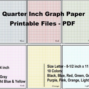 1/4 Inch Graph Paper Printable, Color Graph Pages, Download PDF Files ...