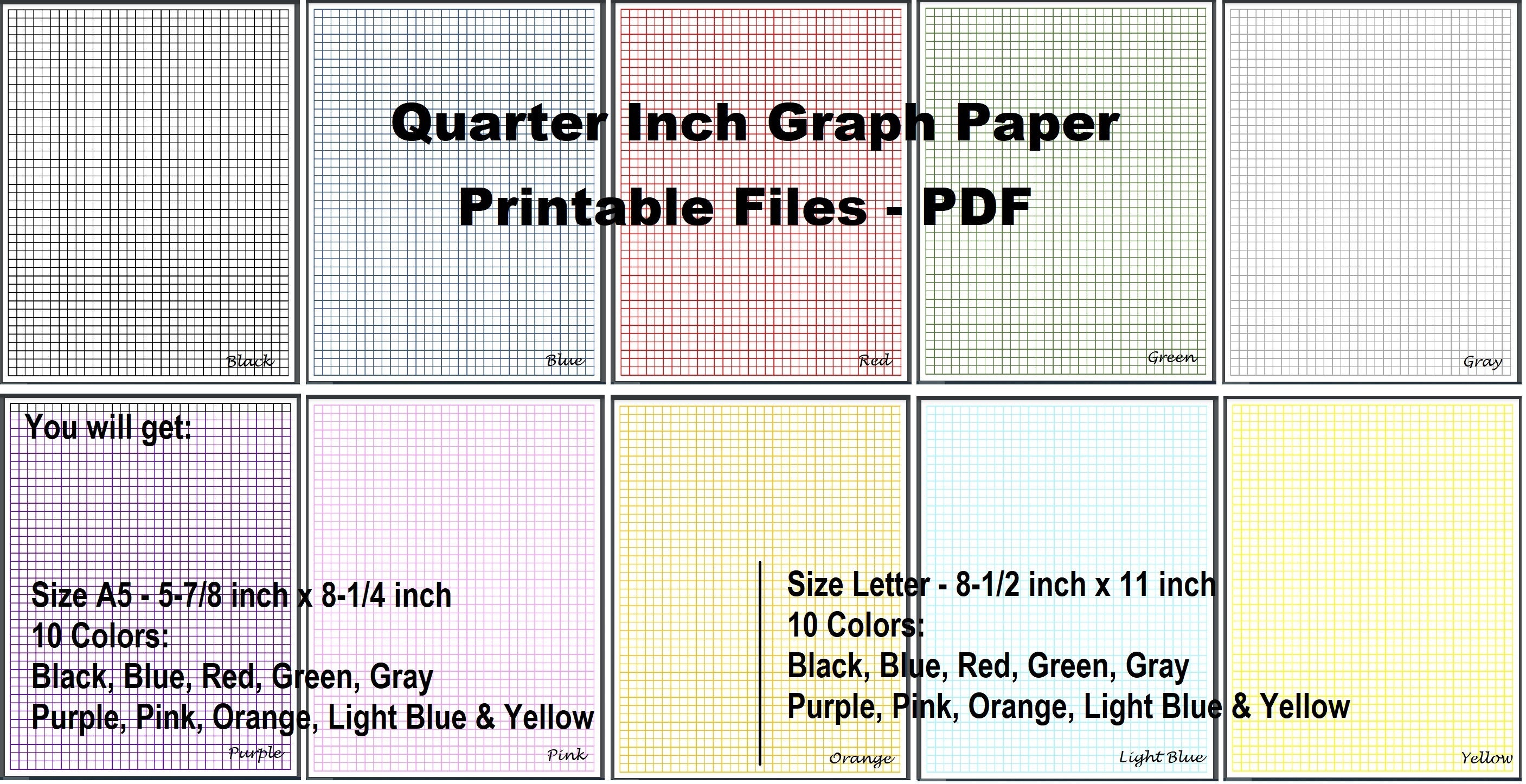 1/4 Inch Graph Paper Printable Color Graph Pages Download Etsy 1/4 Inch Graph Paper Printable Color Graph Pages Download Etsy