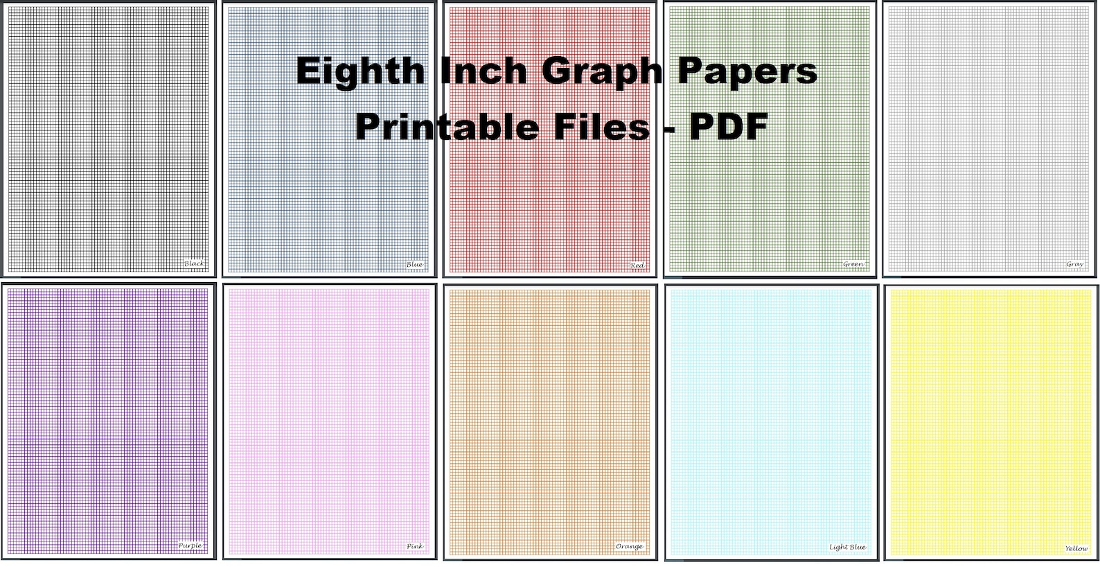 1/8 Inch Graph Paper Printable Color Graph Pages Download - Etsy