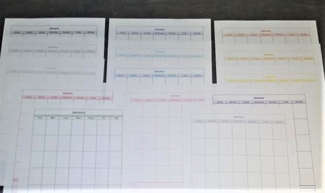12 Month Calendar, Colored Calendars, Download PDF Files, Printable ...
