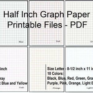 1/2 Inch Graph Paper Printable, Color Graph Pages, Download PDF Files ...