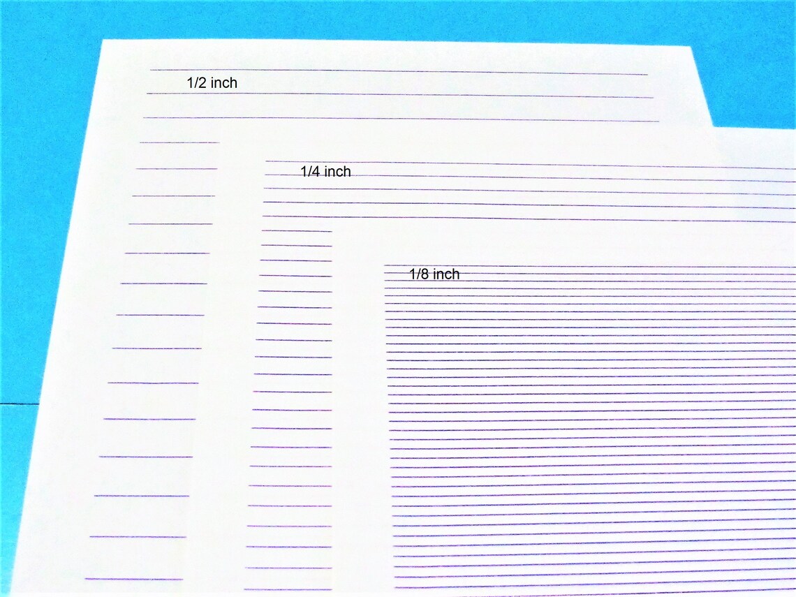 1/2 Inch Lined Paper Printable Color Lined Pages Download - Etsy