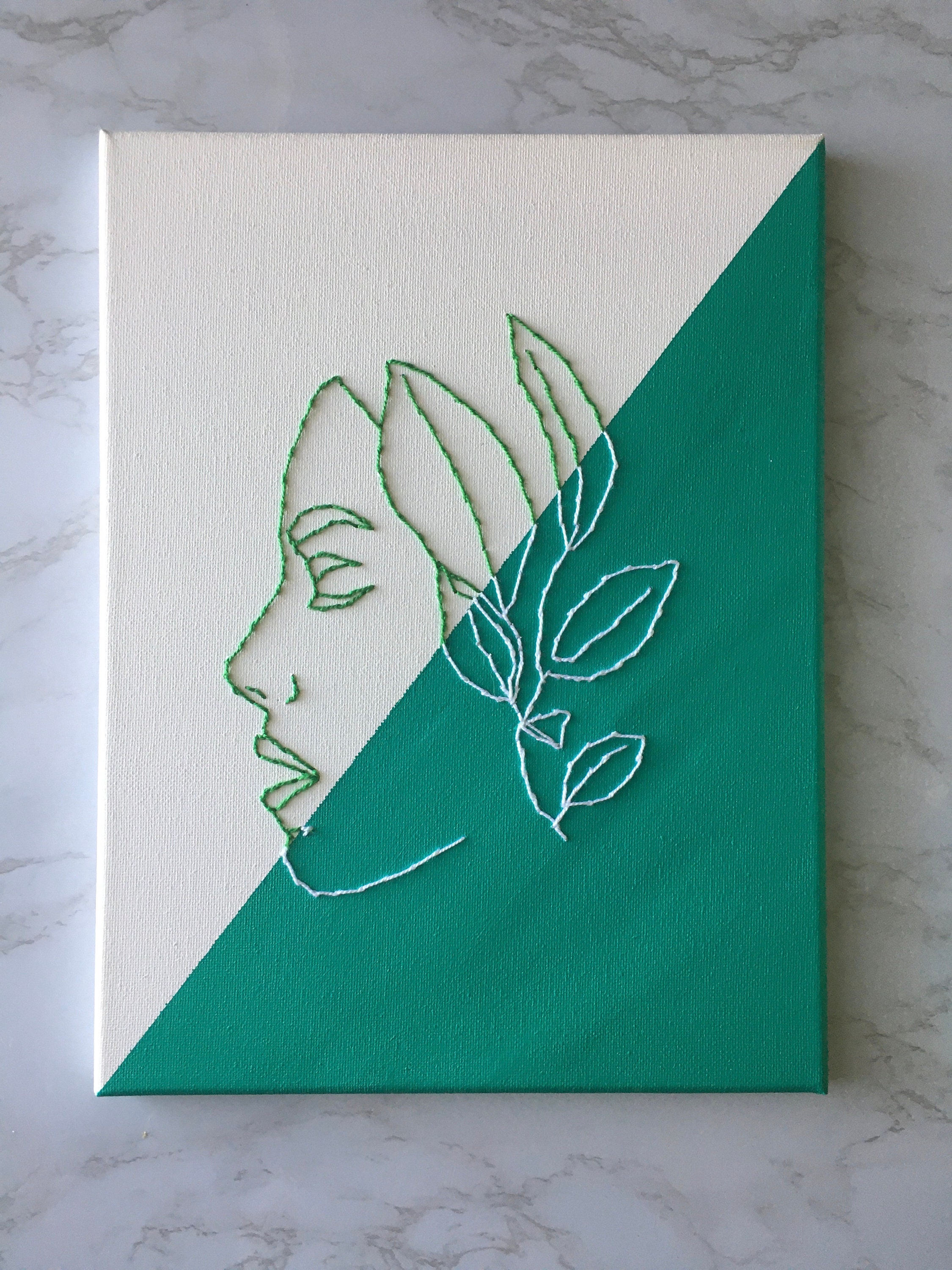 Embroidery on Canvas Painting | Etsy