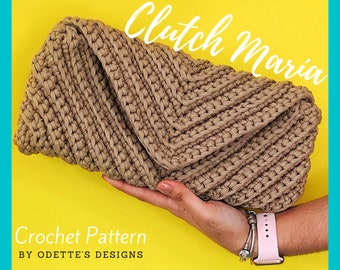 Patrón Clutch María Crochet, Patrón Bolso Crochet, Patrón Moda Crochet, Patrón Monedero Crochet, Patrón en INGLÉS