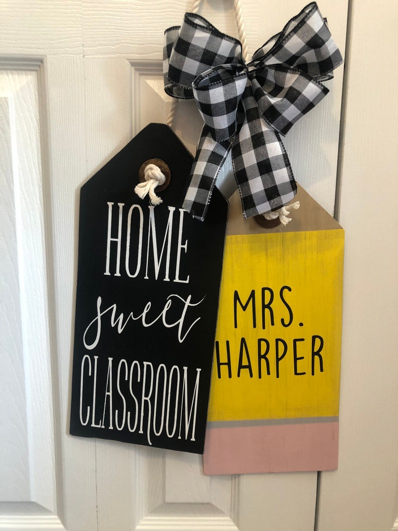 Classroom Wooden Door Tag Etsy
