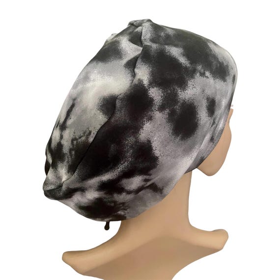 Tie Dye Pastel Clouds Scrub Cap: Satin Linen, Adjustable Toggle