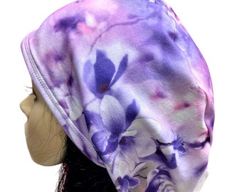 Floral Tie Dye Surgical Scrub Cap: Adjustable Euro Style