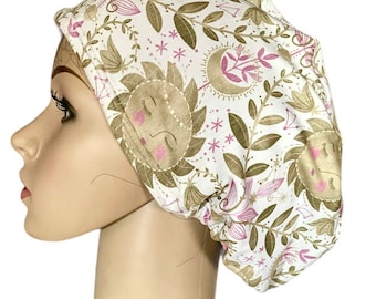 Galaxy Moon Sun Scrub Cap: Soft Stretchy Surgical Hat