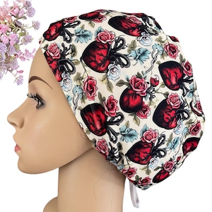 Anatomical heart scrub cap/Cardiologist Euro or Unisex Style Soft & Stretchy surgery hat