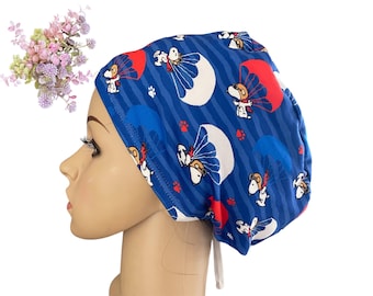 Dog Parachute Scrub Cap: Soft Stretchy Surgical Hat - Euro/Unisex Style